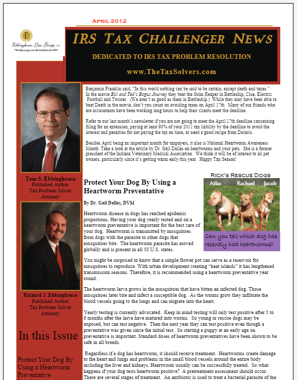 April 2012 Newsletter