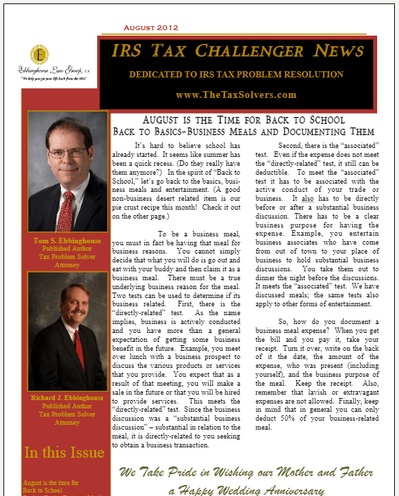 August 2012 Newsletter