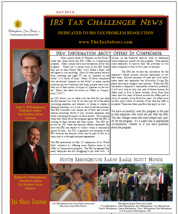 July 2012 Newsletter