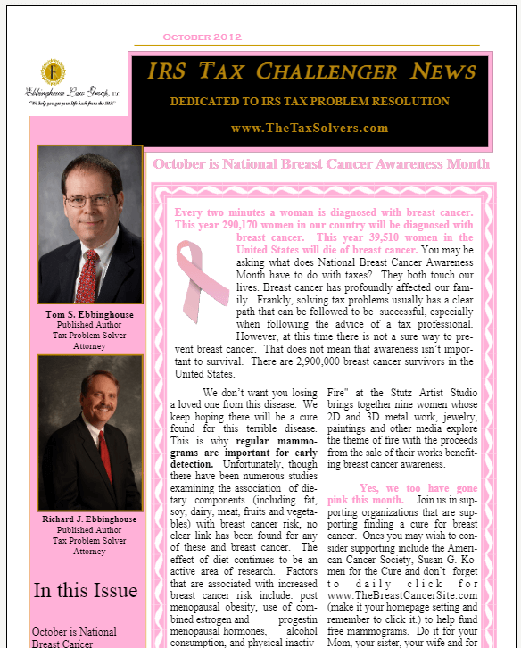 October 2012 Newsletter