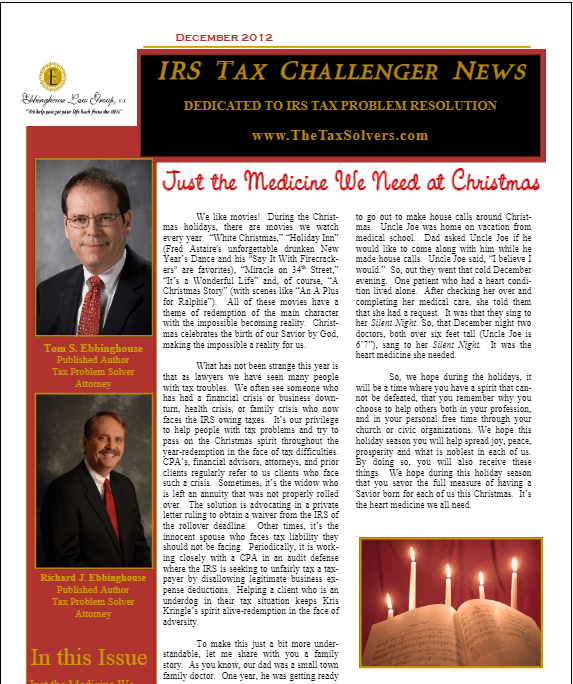 December 2012 Newsletter